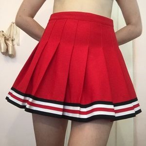 VINTAGE RED BLACK CHEER CHEERLEADER SKIRT (S-M)